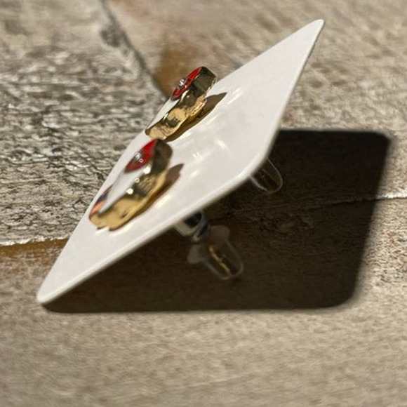 Cupcake Earrings Rhinestones Rainbow Heart Cupcakes Earrings Hypoallergenic NEW - Picture 4 of 4